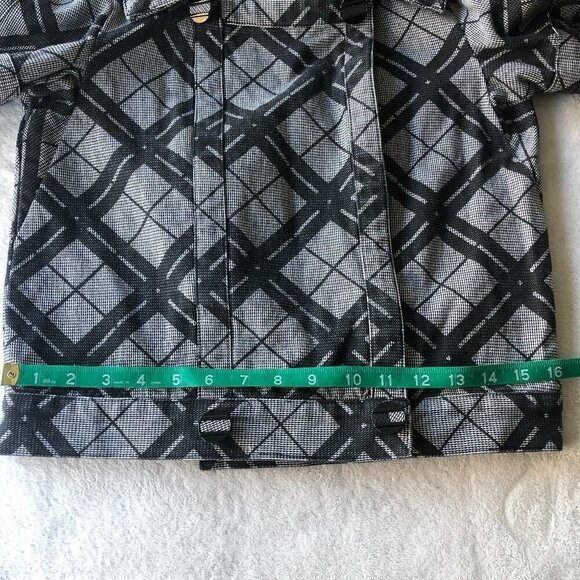 L.A.M.B. Double Breasted Plaid Slight Cropped Moto Jacket - Picture 10 of 11